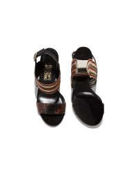 Ferragamo - Black Sculptural Heel Sandal - Lyst