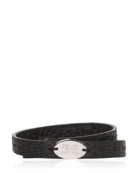 Fendi | Black Selleria Leather Two Row Bracelet | Lyst