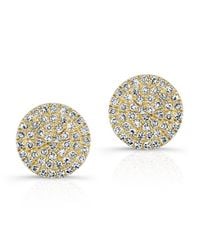 Anne Sisteron - Metallic 14kt Yellow Gold Diamond Medium Disc Stud Earrings - Lyst