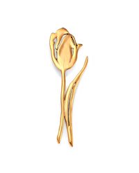 Oscar de la Renta | Metallic Delicate Tulip Brooch | Lyst