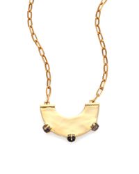 Aesa | Metallic Imperial Iolite Crescent Pendant Necklace | Lyst