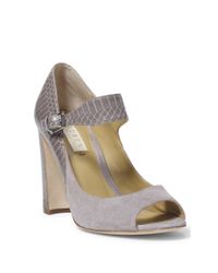 Ralph Lauren | Gray Kasandra Leather Pump | Lyst