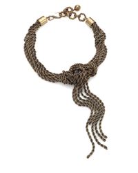 Lanvin | Metallic Knotted Chain Tassel Necklace | Lyst
