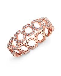Anne Sisteron | Pink 14kt Rose Gold Diamond Mini Lattice Ring | Lyst