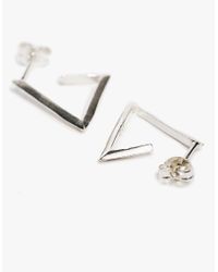 Bing Bang | Metallic Little Triangle Hoops | Lyst