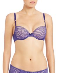 Chantelle | Blue Illusion Lace Demi T-shirt Bra | Lyst