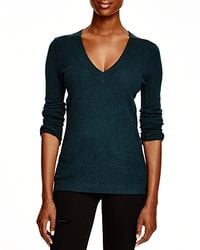 Aqua | Black Cashmere Cashmere V-neck Sweater | Lyst