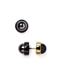 Marc By Marc Jacobs | Black Cabochon Front Back Earrings | Lyst