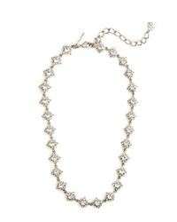 Oscar de la Renta | Metallic Delicate Silver Crystal Star Necklace | Lyst