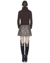 Alice + Olivia - Purple Gavin Cropped Metallic Turtleneck - Lyst