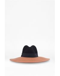 French Connection | Black Anita Colour Block Felt Fedora | Lyst