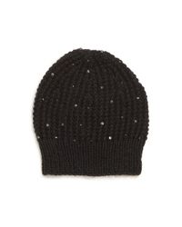 Jennifer Behr | Black Swarovski Crystal-embellished Merino Wool & Silk Beanie | Lyst
