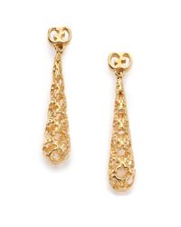 Gucci | Metallic Diamantissima 18k Yellow Gold Teardrop Earrings | Lyst