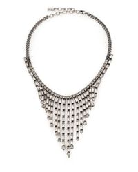 DANNIJO | Metallic Hallsy Crystal Fringe Bib Necklace | Lyst