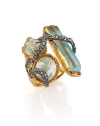 Alexis Bittar | Green Elements Moonlight Crystal Vine Three-Stone Ring | Lyst
