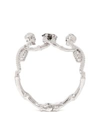 Alexander McQueen | Metallic Skeleton Crystal Bracelet | Lyst