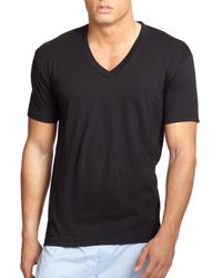 Saks Fifth Avenue | Black V-neck Tee, 3-pack for Men | Lyst