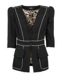 Elisabetta Franchi Black Jacket With V-neck
