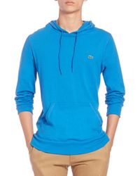 Lacoste | Blue Cotton Pullover Hoodie for Men | Lyst