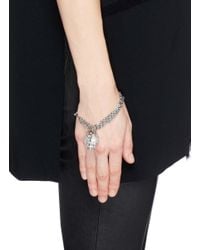 Alexander McQueen | Metallic Crystal Forest Rose Skull Bracelet | Lyst