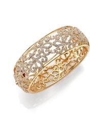 Adriana Orsini | Metallic Garden Gate Pavé Crystal Bangle Bracelet/goldtone | Lyst
