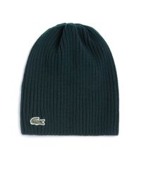 Lacoste | Green Wool Knit Hat for Men | Lyst