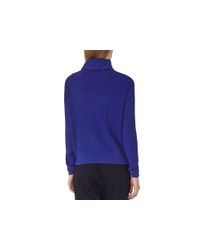 Reiss | Blue Clarisse Ribbed Turtleneck Sweater | Lyst