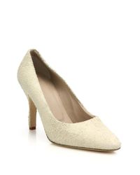 Helmut Lang | Natural Distressed Suede Pumps | Lyst