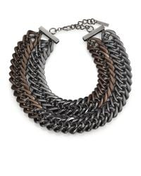 Lafayette 148 New York | Brown Double Chainlink Necklace | Lyst
