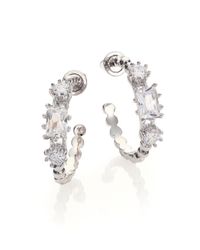 Eddie Borgo | Metallic Estate Silvertone Crystal Hoop Earrings/0.75 | Lyst