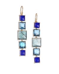 Ippolita | Blue Rock Candy Liberty Semi-precious Multi-stone & 18k Yellow Gold Linear Drop Earrings | Lyst