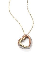 Michael Kors | Metallic Motif Tri-Tone Heart Pendant Necklace | Lyst