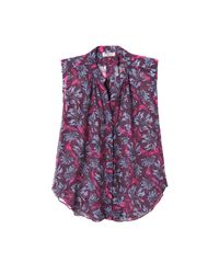 Rebecca Taylor - Purple Sleeveless Mystic Garden Print Chiffon Top - Lyst