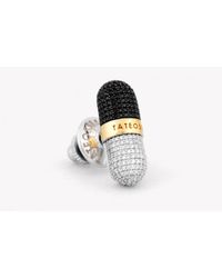 Tateossian - Black Pill Xxv - Diamond Silver & Gold Micro Pavé Pin - Lyst