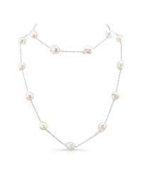 Anne Sisteron - Metallic White Pearl Large Chain Necklace - Lyst