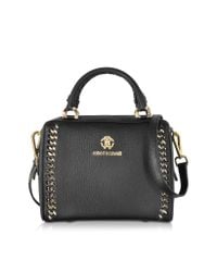 Roberto Cavalli | Boston Mini Black Leather Handbag | Lyst