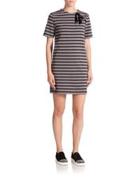 Marc By Marc Jacobs | Gray Jacquelyn Striped Lace-up Dress | Lyst