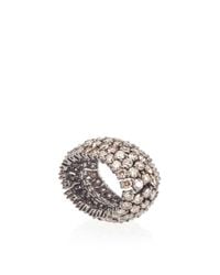 Sidney Garber | Metallic Flexible Ring With Cognac Diamonds | Lyst