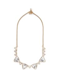 St. John | White Triangle Swarovski Crystal Necklace | Lyst