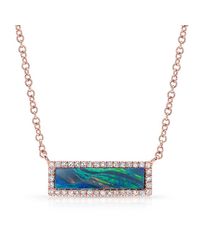 Anne Sisteron - Metallic 14kt Rose Gold Opal Diamond Brick Necklace - Lyst