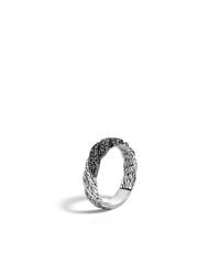 John Hardy | Twisted Chain Band Ring With Black Sapphire | Lyst