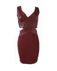 Sheri Bodell - Purple Faux Leather Cutout Dress - Lyst