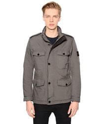 Stone Island | Green Padded Coated David Tc Field Jacket for Men | Lyst