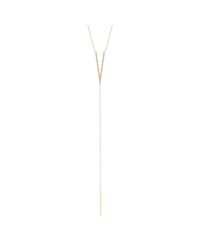Anne Sisteron - Metallic 14kt Yellow Gold Diamond V Drops Chain Lariat Necklace - Lyst
