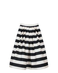 Tibi - Natural Escalante Striped Full Satin Skirt - Lyst