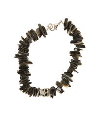 Duchess Of Malfi - Black Lip Shell Bracelet With Skull - Lyst
