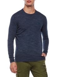 Superdry Blue Orange Label Crew Neck Sweater for men
