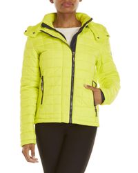 Superdry Yellow Hooded Box Quilt Jacket