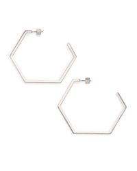 Marc By Marc Jacobs | Metallic Hexagon Hoop Earrings/1.8 | Lyst