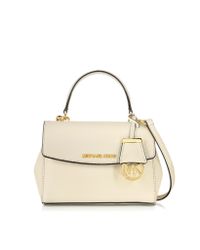 Michael Kors - Natural Ava Ecru Saffiano Leather Extra Small Crossbody Bag - Lyst